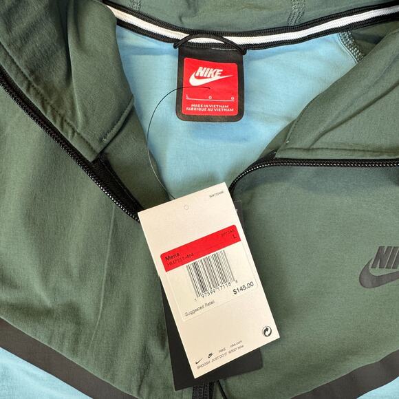 Nike Tech Mens Large Full Zip Woven Jacket Hooded Blue Green HM7151-464 NWT - Picture 7 of 12